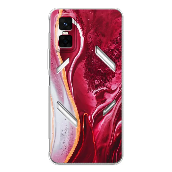 Чехол с принтом «Мрамор красный» для Infinix GT 30 Pro