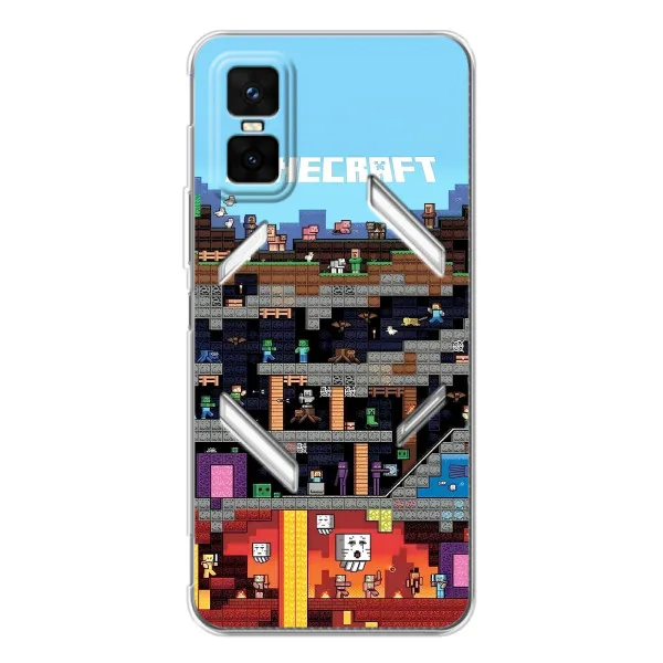 Чехол с принтом «фон Minecraft» для Infinix GT 30 Pro