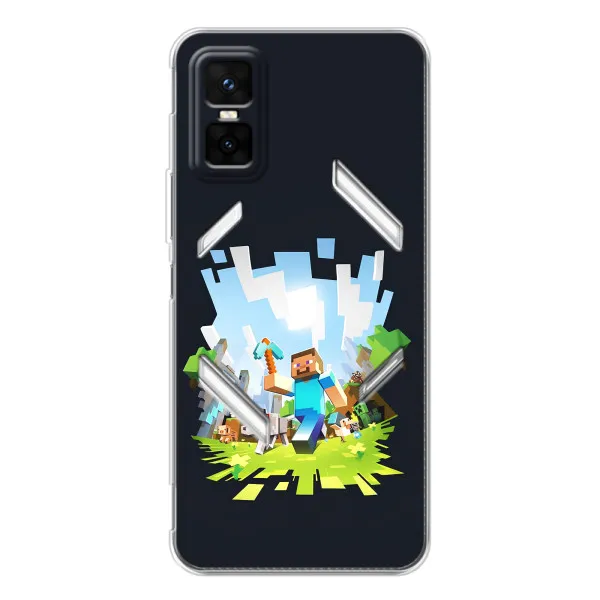 Чехол с принтом «персонажи Minecraft» для Infinix GT 30 Pro