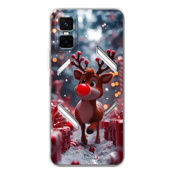 Чехол с принтом «Олень среди подарков» для Infinix GT 30 Pro Чехол с принтом «Олень среди подарков» для Infinix GT 30 Pro