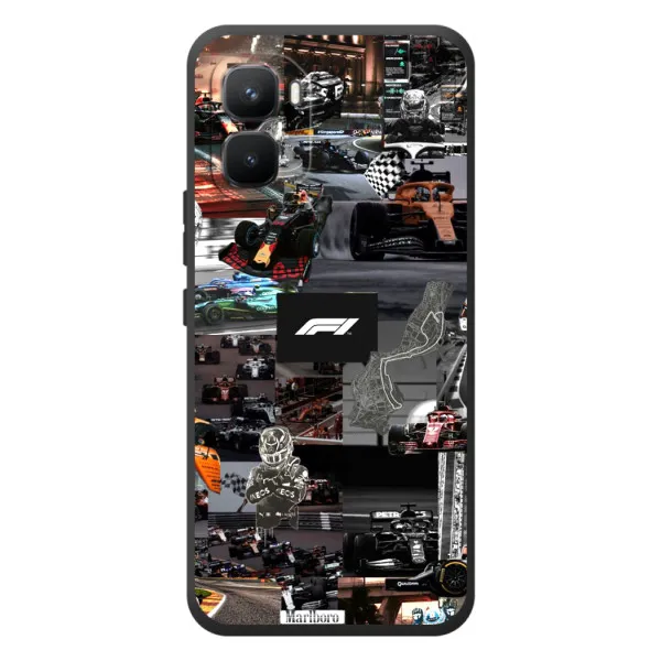 Чехол с принтом «Гоночный коллаж Ф1» для Infinix GT 50 Pro