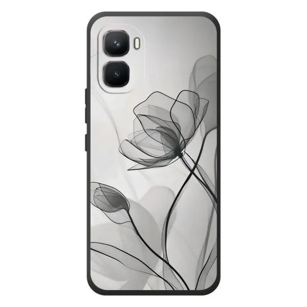 Чехол с принтом «Черные цветы» для Infinix GT 50 Pro Чехол с принтом «Черные цветы» для Infinix GT 50 Pro