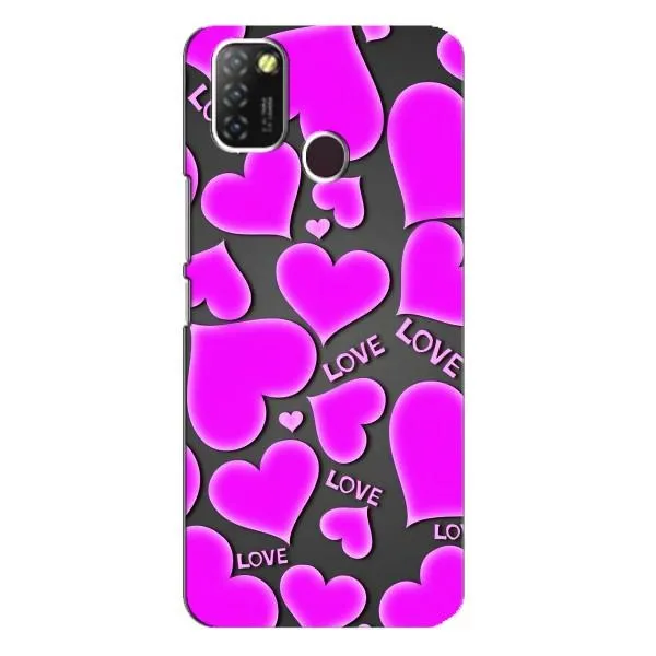Чехол с принтом «Pink hearts» для Infinix Hot 10 Lite
