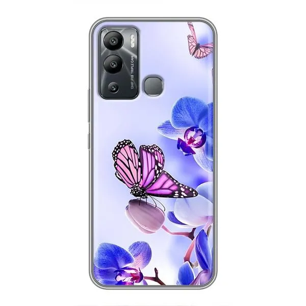 Чехол с принтом «Бабочка на цветочке» для Infinix Hot 12 Play