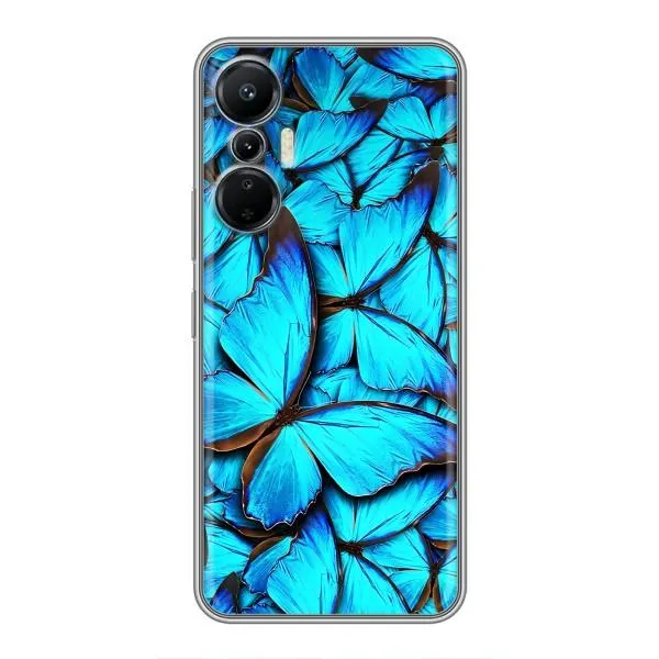 Чехол с принтом «Синие бабочки» для Infinix Hot 20 (4G)