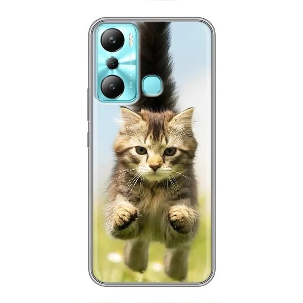 Чехол с принтом «Прыжок кота» для Infinix Hot 20i (X665E)