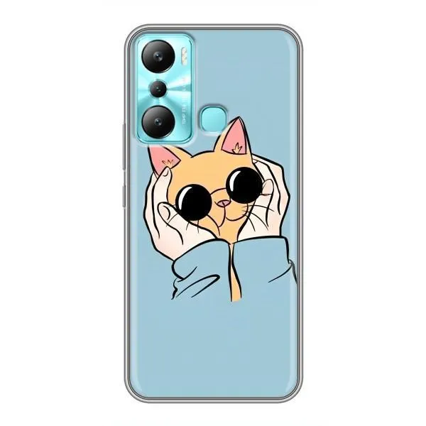 Чехол с принтом «Котик в очках» для Infinix Hot 20i (X665E)