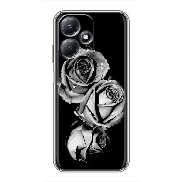 Чехол с принтом «Черная роза» для Infinix Hot 30 Play
