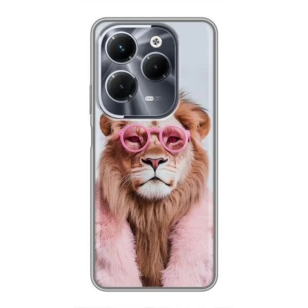 Чехол с принтом «Лев в очках» для Infinix Hot 40 Play