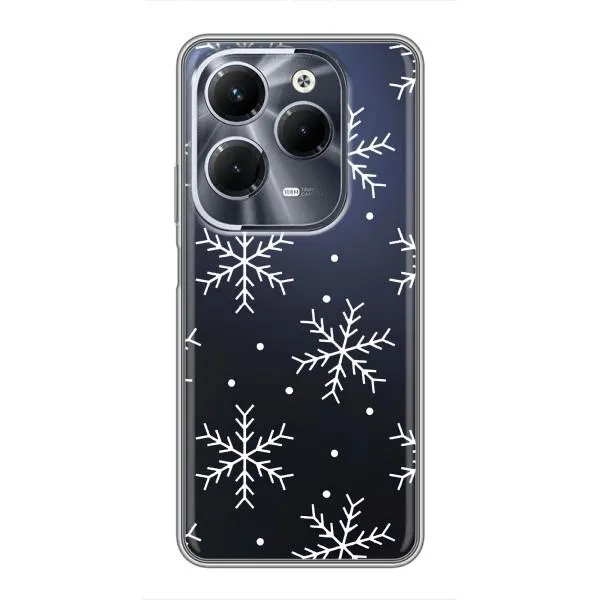 Чехол с принтом «Белые снежинки» для Infinix Hot 40 Play