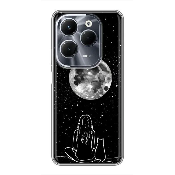 Чехол с принтом «Девушка с котом» для Infinix Hot 40 Pro