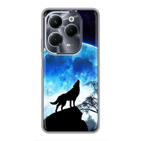 Чехол с принтом «Волк на луну» для Infinix Hot 40 Pro
