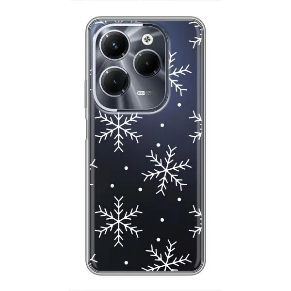 Чехол с принтом «Белые снежинки» для Infinix Hot 40 Pro