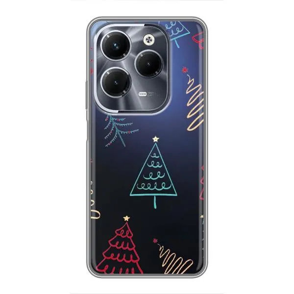 Чехол с принтом «Рождественские елки» для Infinix Hot 40 Pro