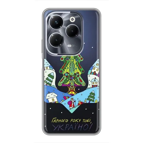 Чехол с принтом «Рождественский герб» для Infinix Hot 40 Pro