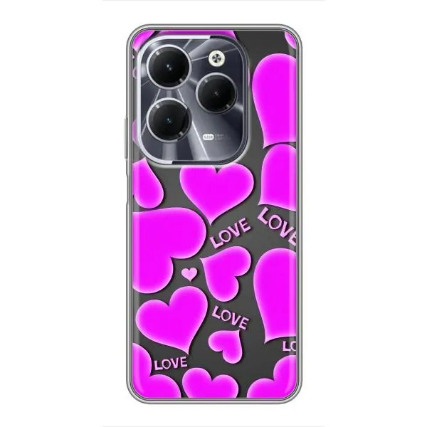 Чехол с принтом «Pink hearts» для Infinix Hot 40