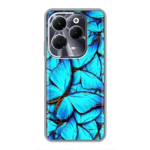 Чехол с принтом «Синие бабочки» для Infinix Hot 40