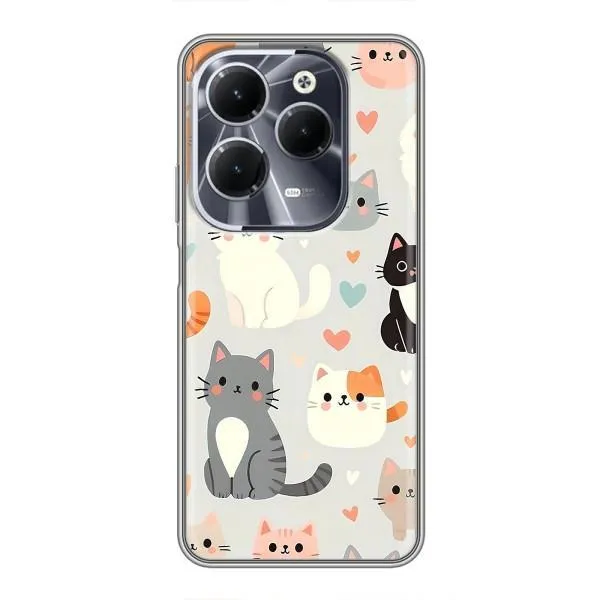 Чехол с принтом «Коллаж котов» для Infinix Hot 40