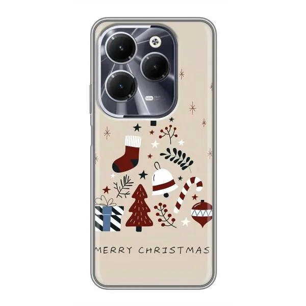 Чехол с принтом «Merry Christmas» для Infinix Hot 40