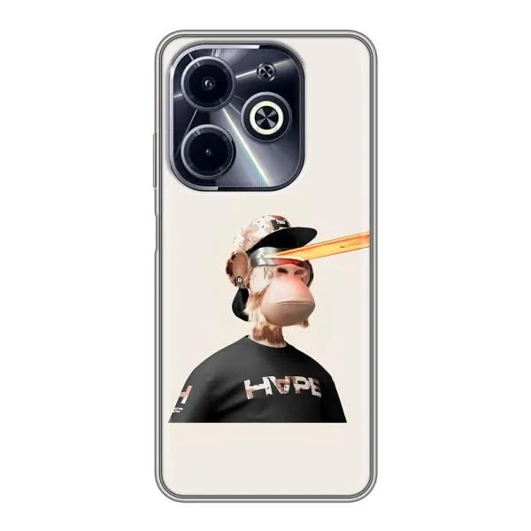 Чехол с принтом «обезьяна NFT в очках» для Infinix Hot 40i