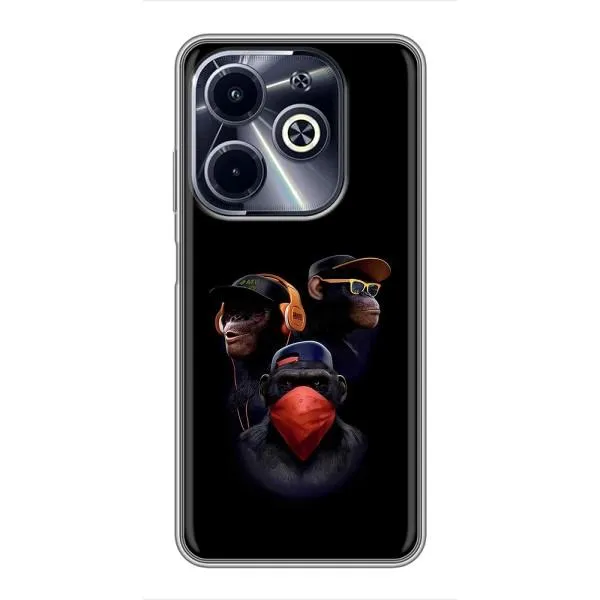 Чехол с принтом «Три обезьяны» для Infinix Hot 40i