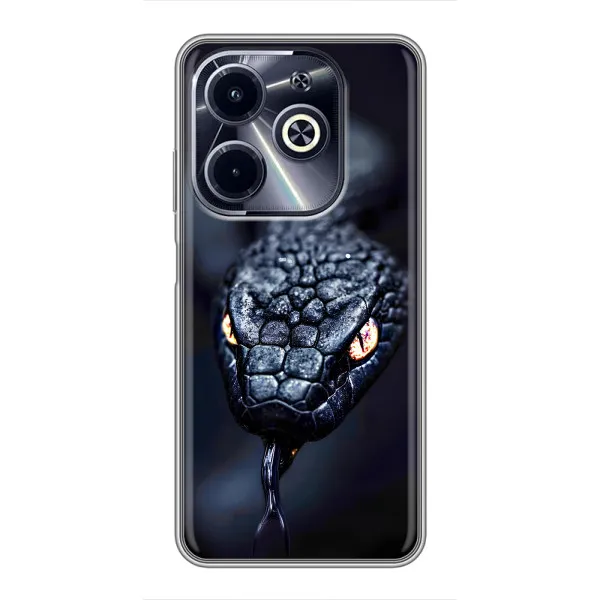 Чехол с принтом «Черная змея» для Infinix Hot 40i