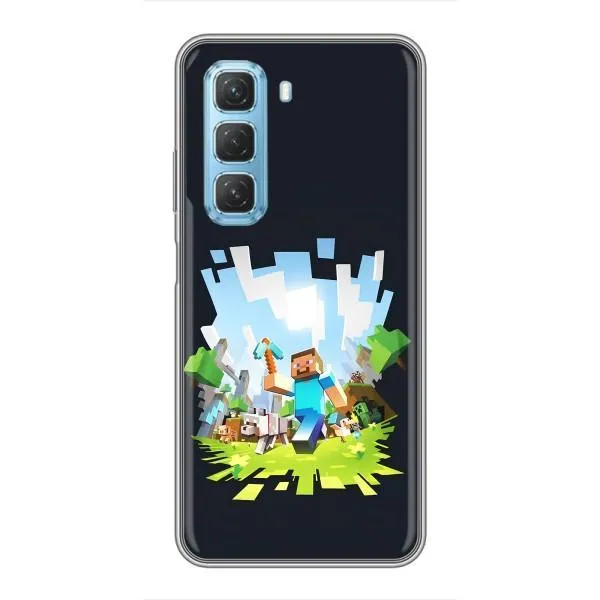 Чехол с принтом «персонажи Minecraft» для Infinix Hot 50 5G