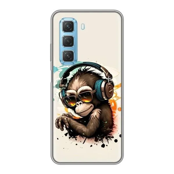 Чехол с принтом «Макака в наушниках» для Infinix Hot 50 5G