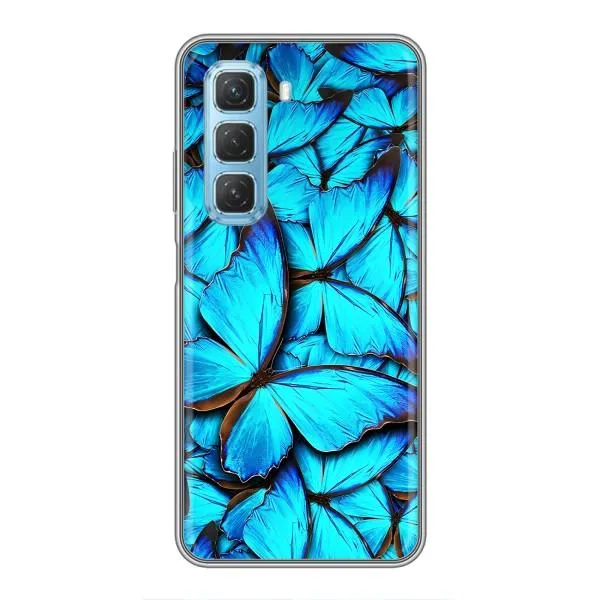 Чехол с принтом «Синие бабочки» для Infinix Hot 50 5G