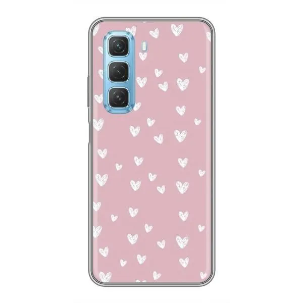 Чехол с принтом «Сердечки на розовом» для Infinix Hot 50 5G