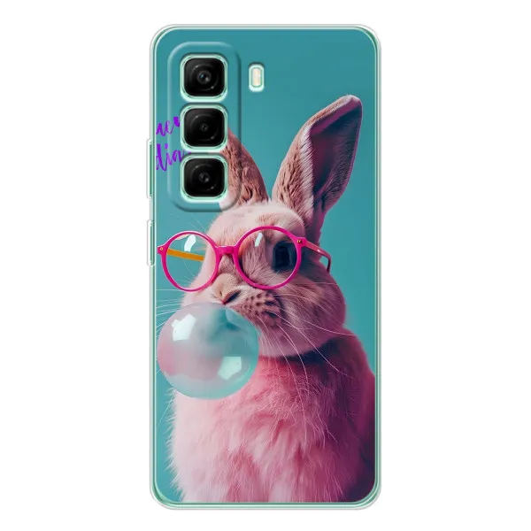 Чехол с принтом «Кролик в очках» для Infinix Hot 50 Pro Plus