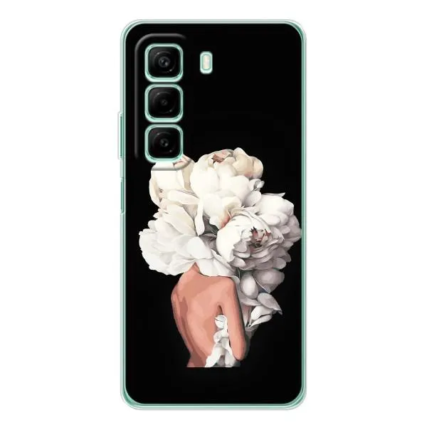 Чохол з принтом «Білі квіти» для Infinix Hot 50 Pro