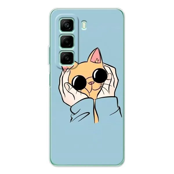 Чехол с принтом «Котик в очках» для Infinix Hot 50 Pro