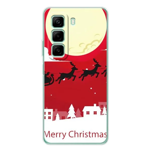 Чехол с принтом «Санта с оленями» для Infinix Hot 50 Pro