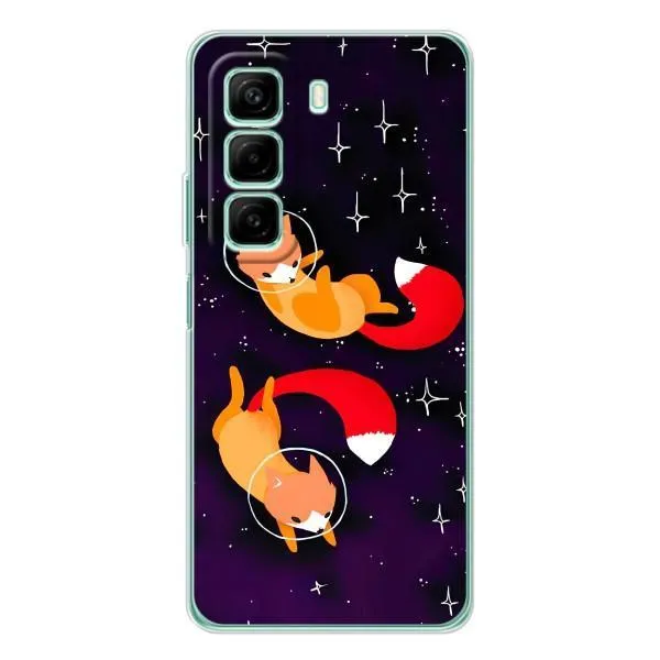 Чехол с принтом «Лисички космонавты» для Infinix Hot 50