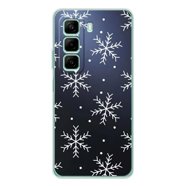 Чехол с принтом «Белые снежинки» для Infinix Hot 50