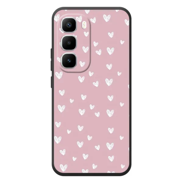 Чехол с принтом «Сердечки на розовом» для Infinix Hot 60 Pro Plus