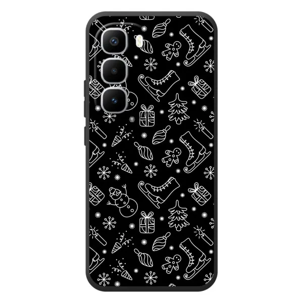 Чехол с принтом «Новогодний фон» для Infinix Hot 60 Pro Plus