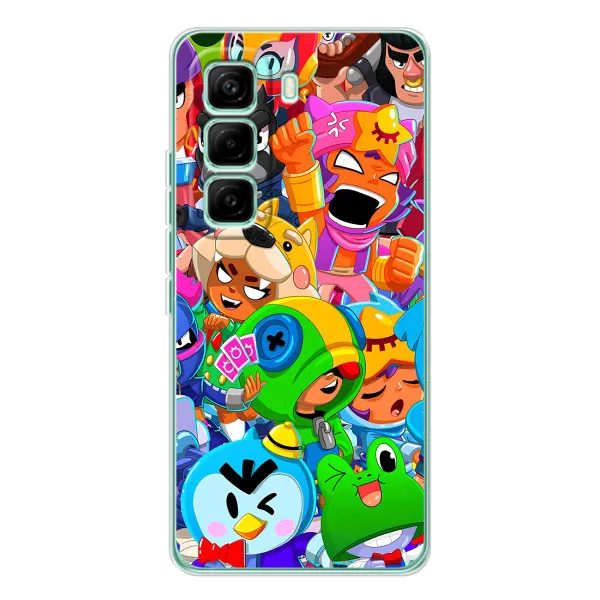 Чехол с принтом «герои Бравл Старс» для Infinix Hot 60 Pro