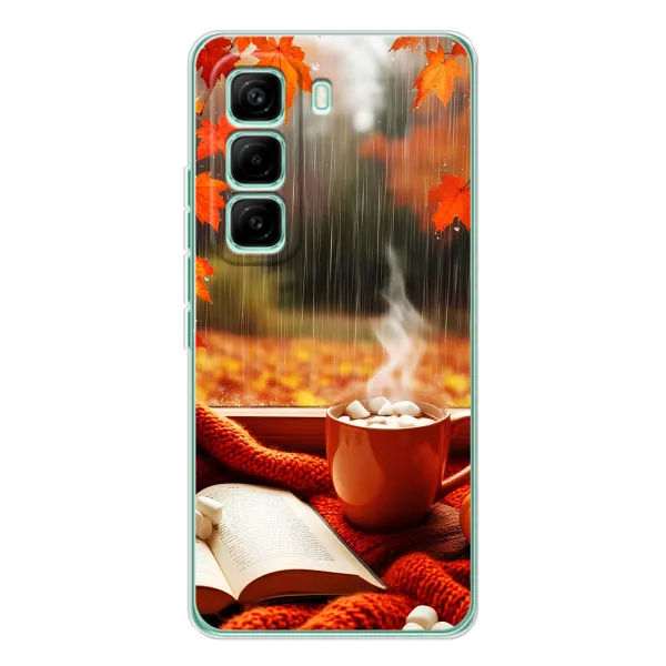 Чехол с принтом «Кофе и дождь» для Infinix Hot 60 Pro