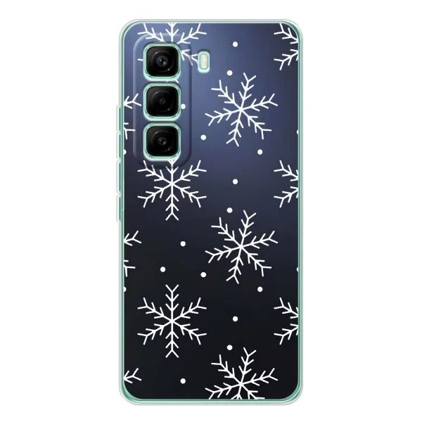 Чехол с принтом «Белые снежинки» для Infinix Hot 60 Pro