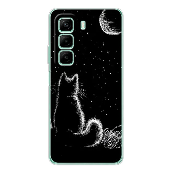 Чехол с принтом «Котик и луна» для Infinix Hot 60