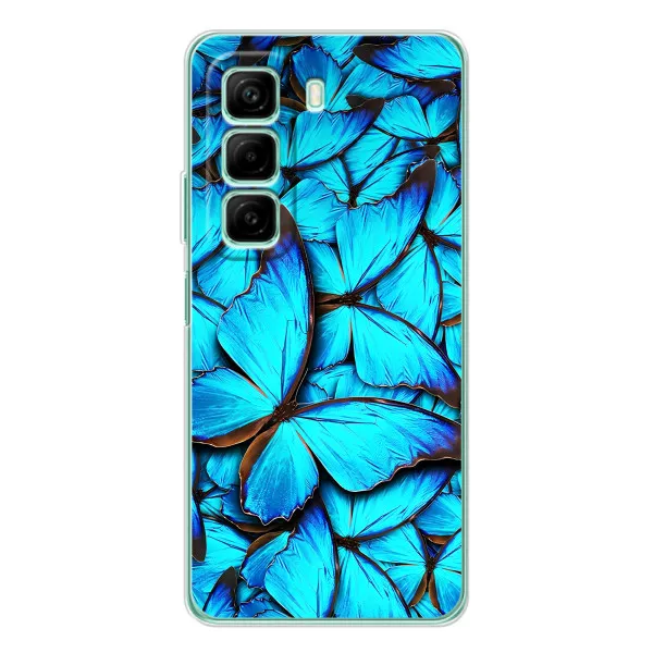 Чехол с принтом «Синие бабочки» для Infinix Hot 60