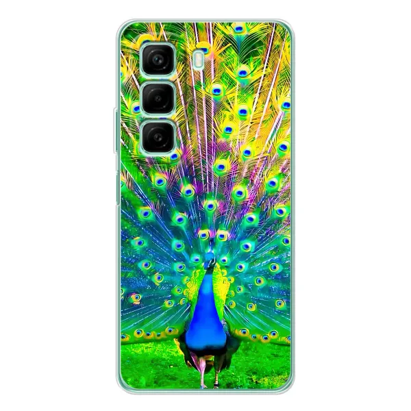 Чехол с принтом «Яркий Павлин» для Infinix Hot 60i