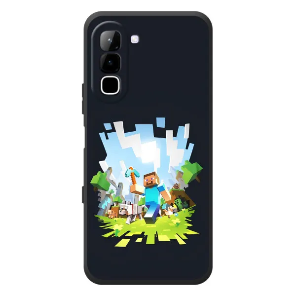 Чохол з принтом «персонажі Minecraft» для Infinix Hot 70