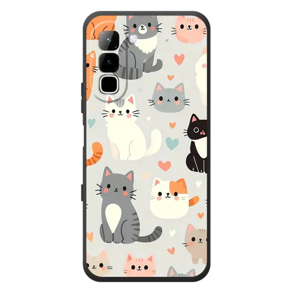 Чехол с принтом «Коллаж котов» для Infinix Hot 70