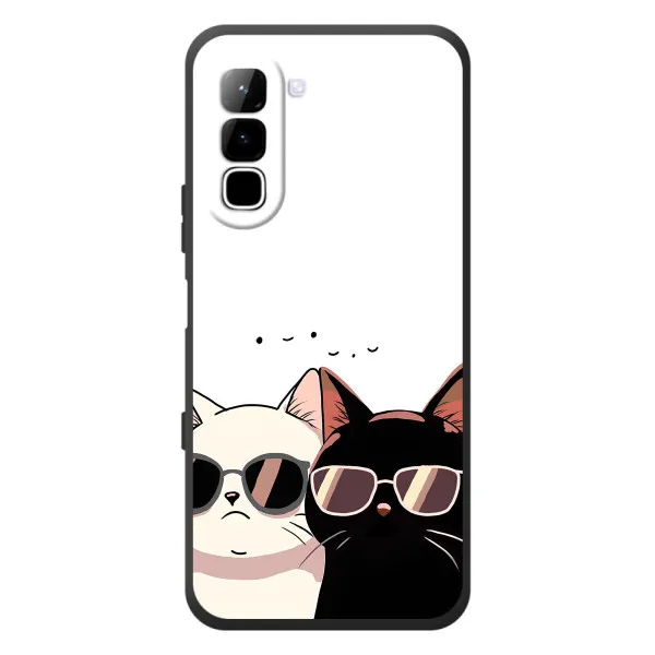 Чехол с принтом «Коты в очках» для Infinix Hot 70