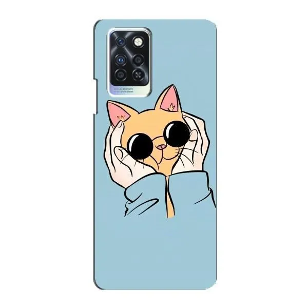 Чохол з принтом «Котик в окулярах» для Infinix Note 10 Pro
