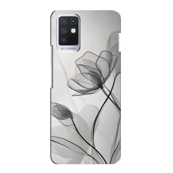 Чехол с принтом «Черные цветы» для Infinix Note 10 Чехол с принтом «Черные цветы» для Infinix Note 10