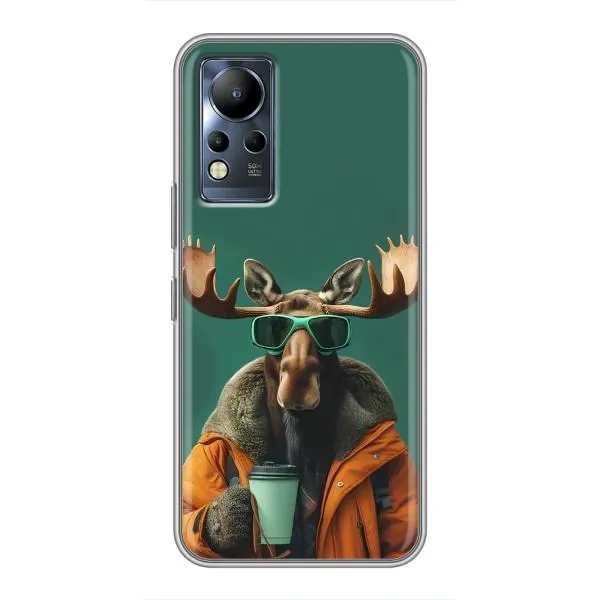 Чохол з принтом «Лось з кавою» для Infinix Note 11 Pro Чохол з принтом «Лось з кавою» для Infinix Note 11 Pro